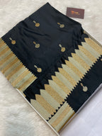 Black mashru silk banarasi saree