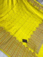 Light yellow mashru silk banarasi saree