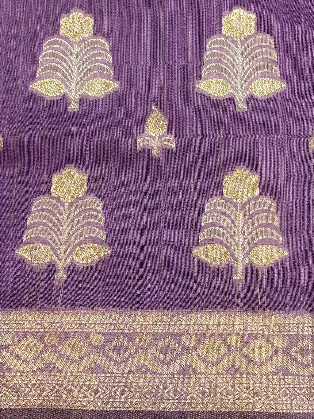 Lavender Cotton Alfi Banarasi Saree