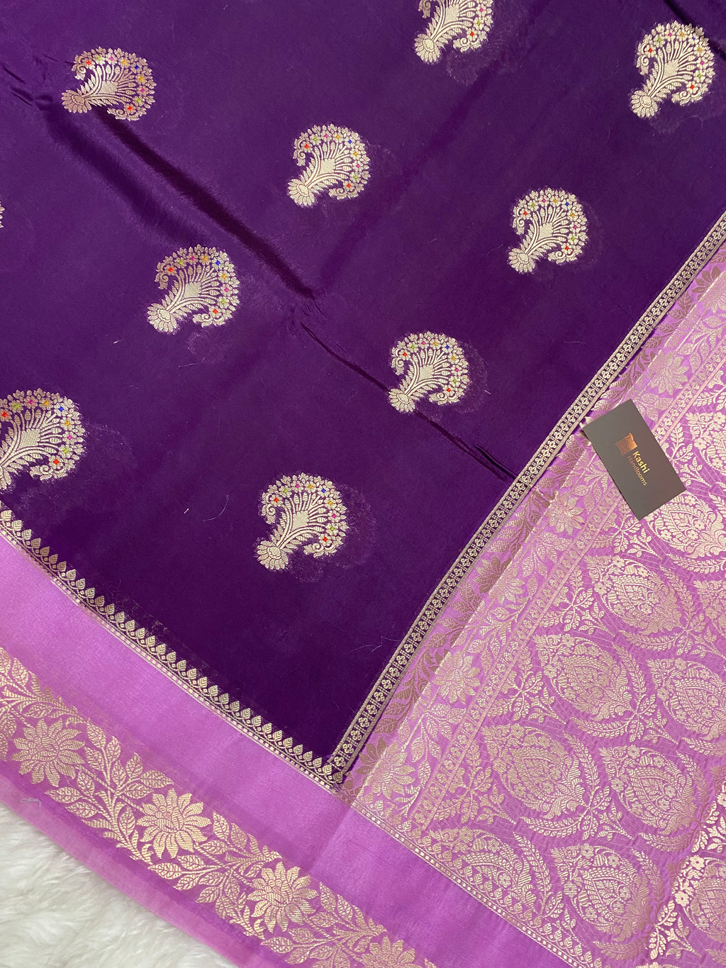 Magenta viscose Banarasi saree
