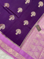 Magenta viscose Banarasi saree