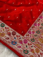 Red Color Mashru Silk Paithni Banarasi Saree