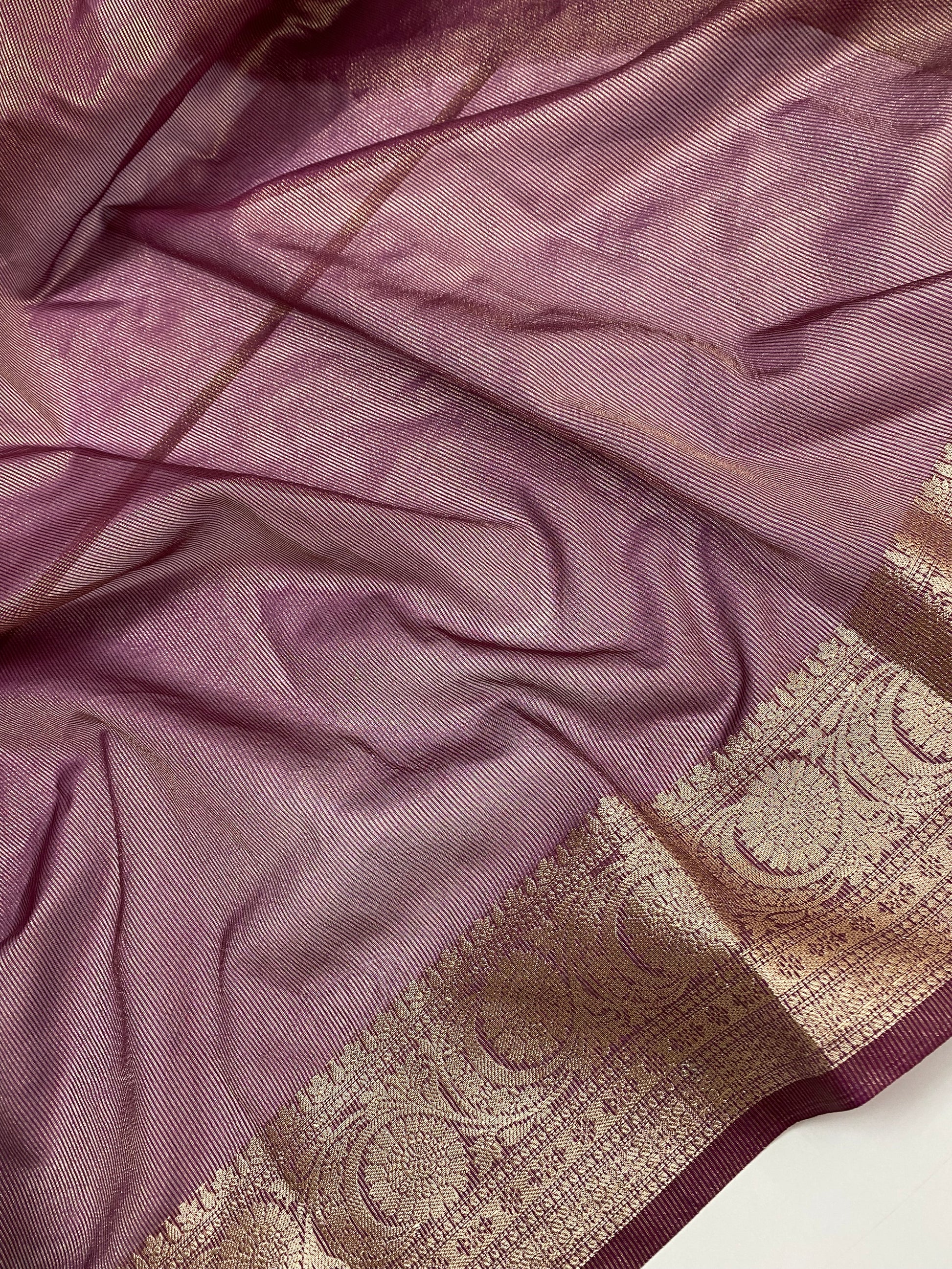 Wine Tissue Silk Banarasi Saree