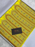Light yellow mashru silk banarasi saree
