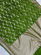 Green mashru Silk minakari Banarasi saree