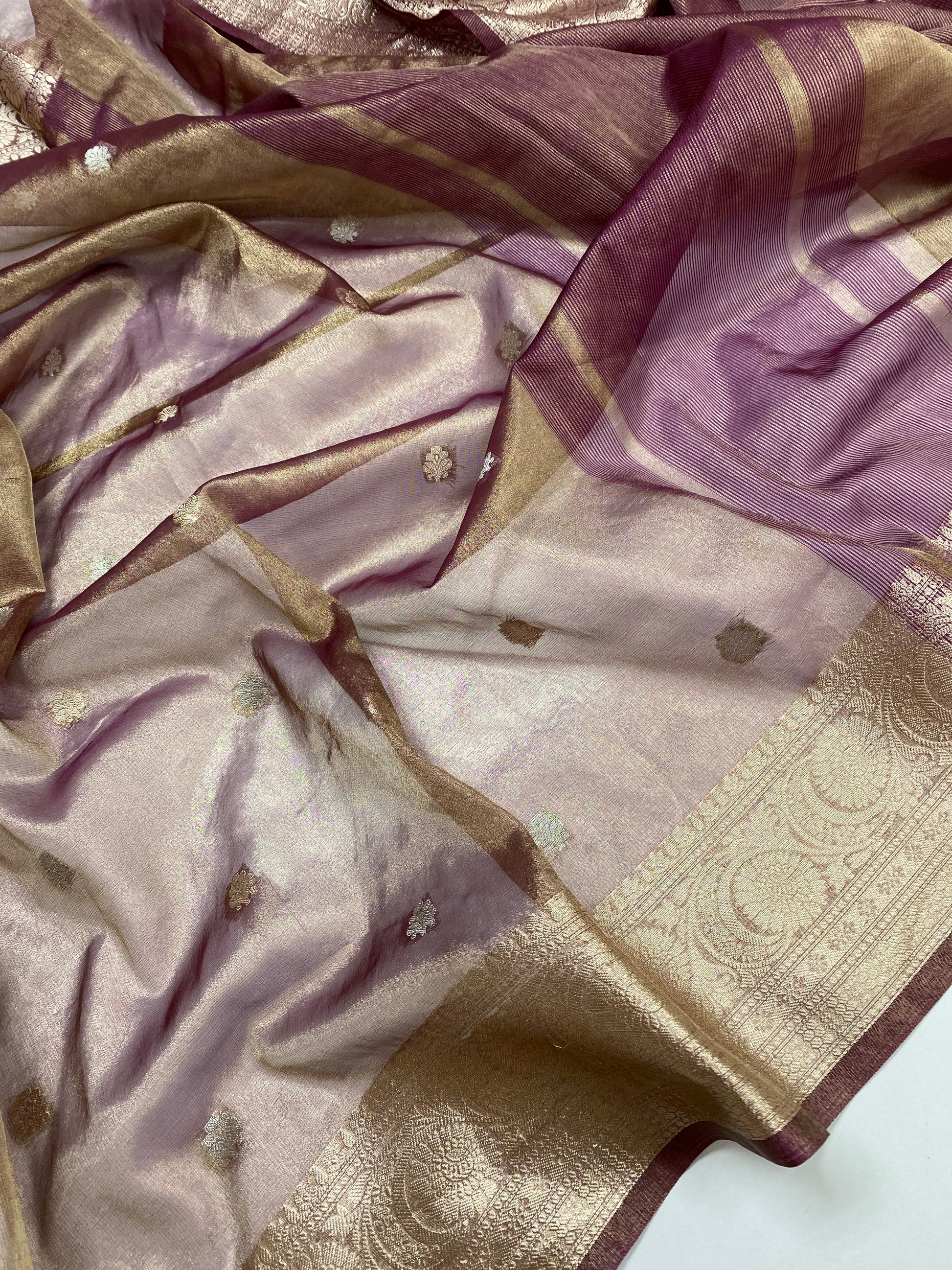 Wine Tissue Silk Banarasi Saree