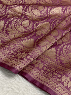 Onion pink kinkhab Mashru Silk Banarasi Saree