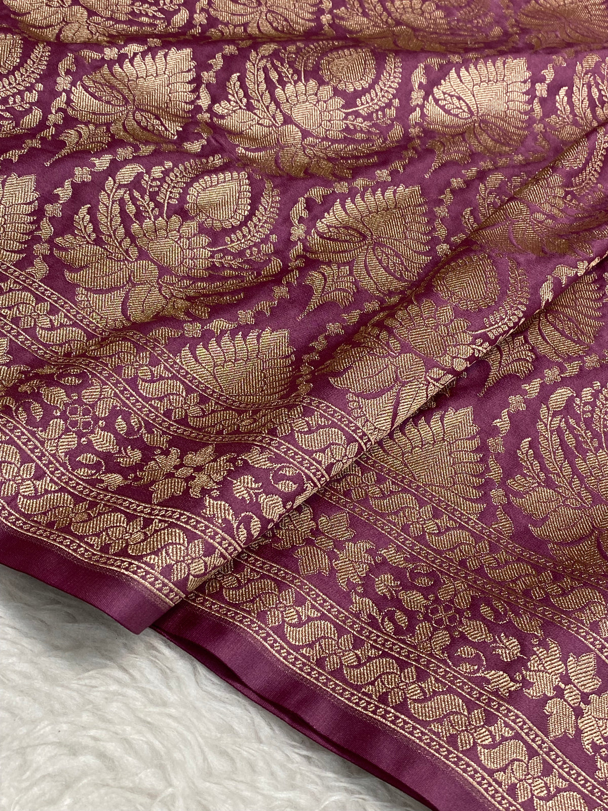 Onion pink kinkhab Mashru Silk Banarasi Saree