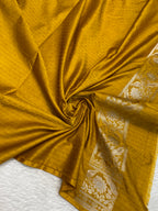 Mustard colour Mashru silk banarasi saree