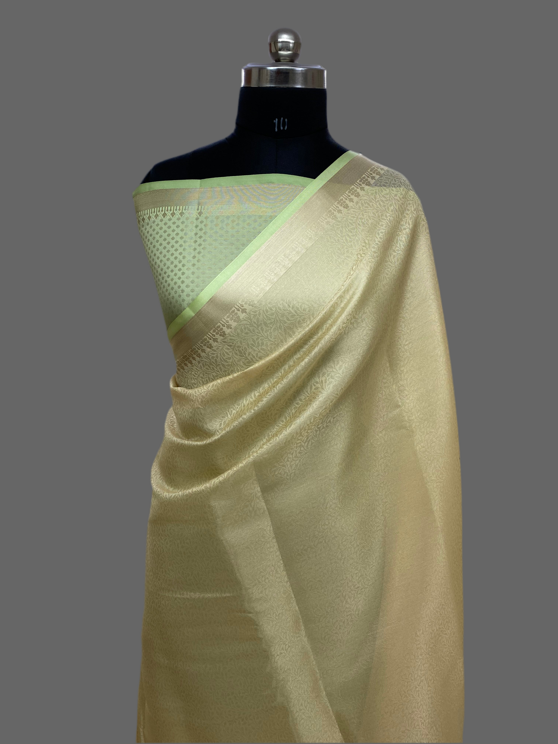 Cream Brocade Tissue Silk Banarasi Saree