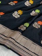 Black colour mashru silk banarasi saree