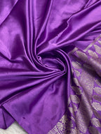 Lavender colour mashru silk banarasi saree