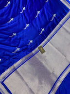 Wedding Special Royal Blue Mashru Silk Banarasi Saree with Buti Design