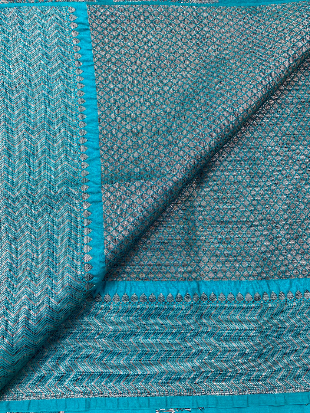 Teal Greem Georgette Banarasi Saree