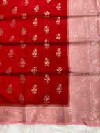 Red monga Silk Banarasi Saree