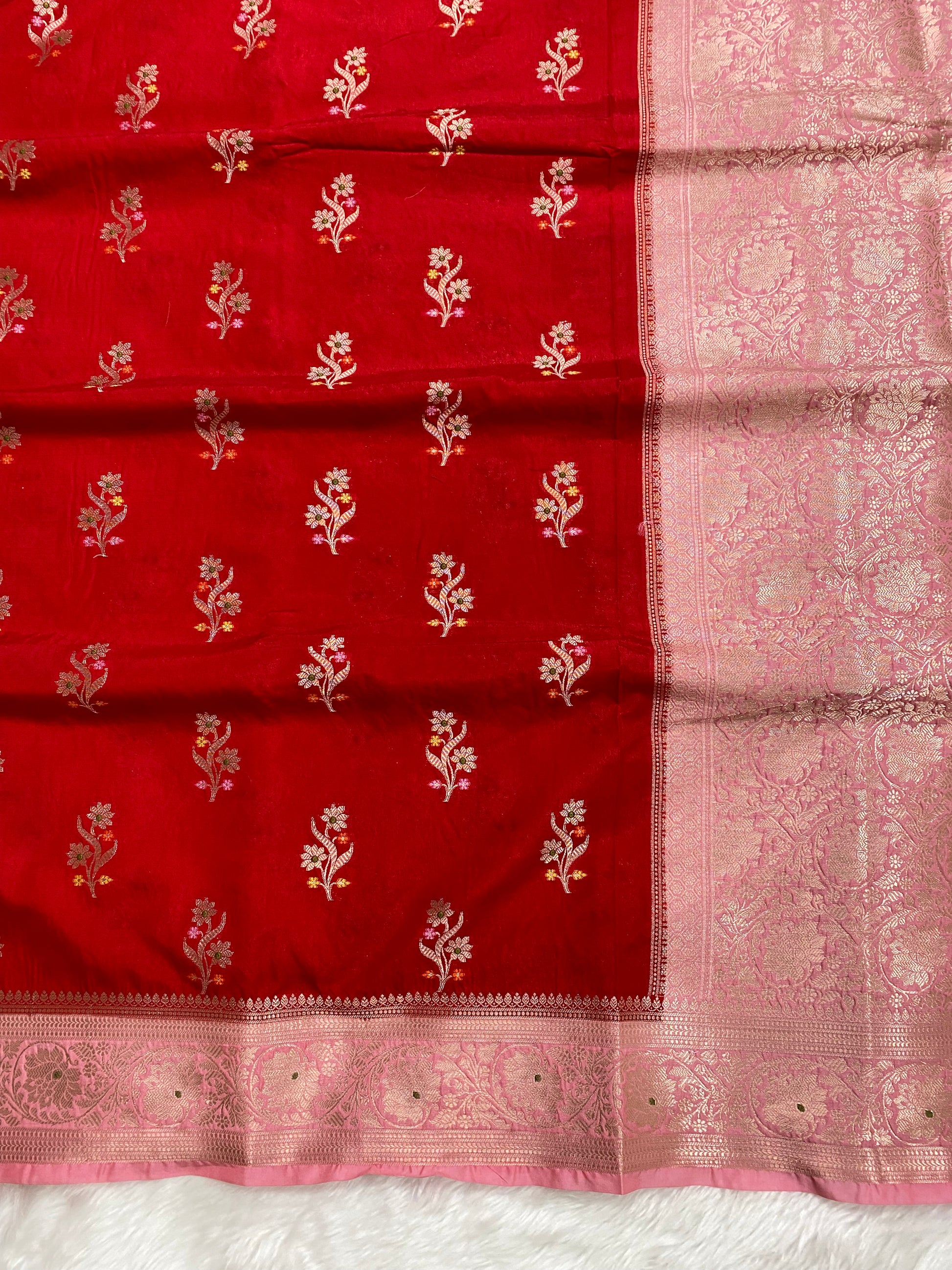 Red Katan Silk Banarasi Saree