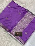 Lavender mashru silk banarasi saree