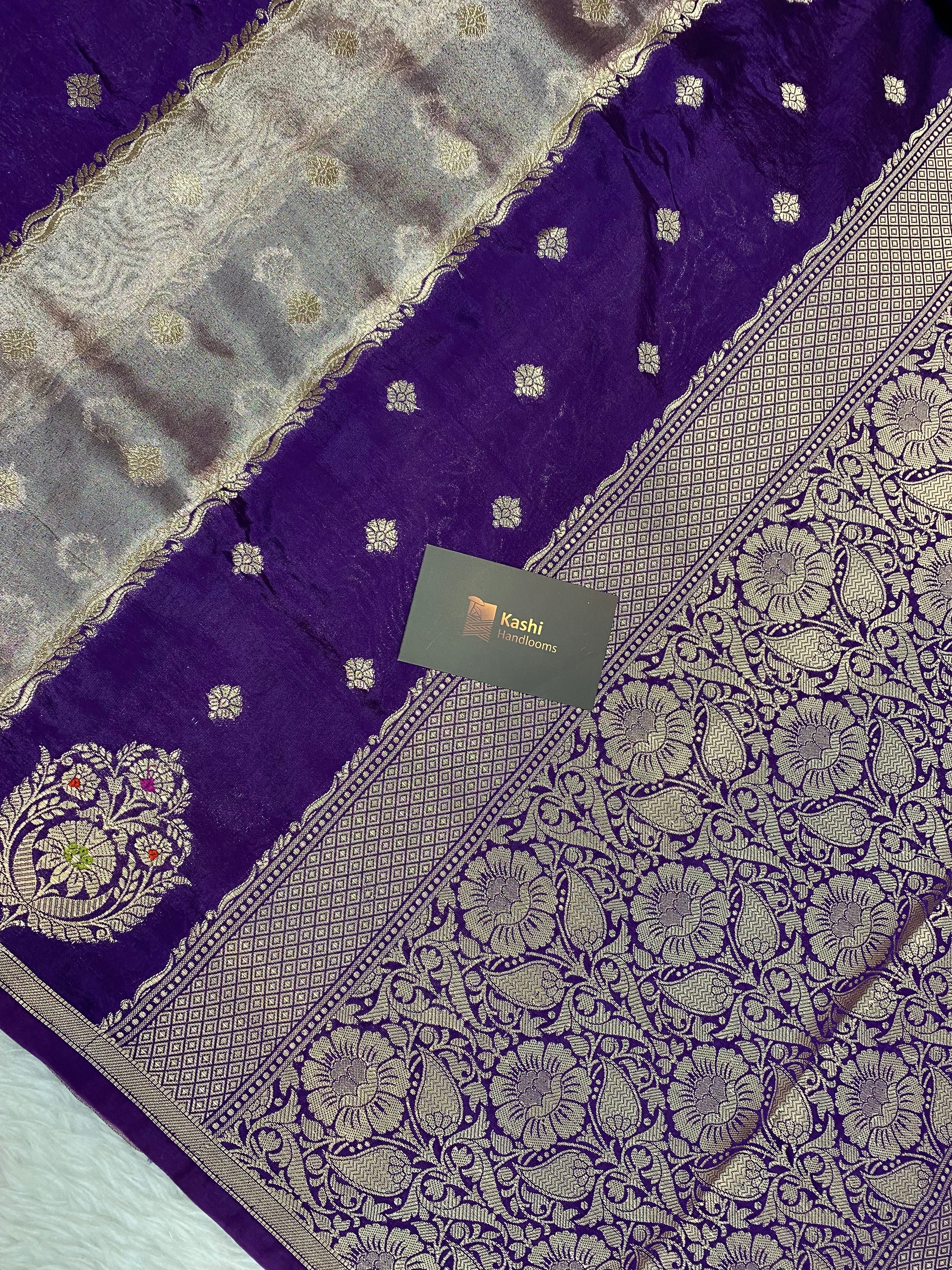 Purple tissue silk Banarasi saree