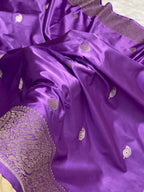 Lavender mashru silk banarasi saree
