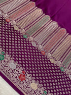 Magenta Mashru Silk Banarasi Saree