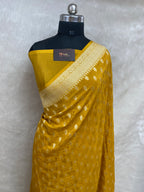 Mehendi Function Special Pure Resham Finish Fabric Banarasi Saree