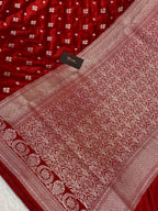 Bridal Red mashru silk banarasi saree