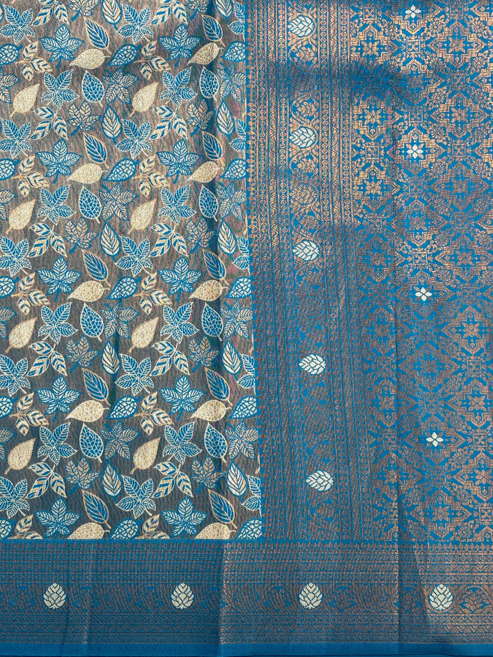 Soft Violet-Blue Tilfi Meenakri Banarasi Saree