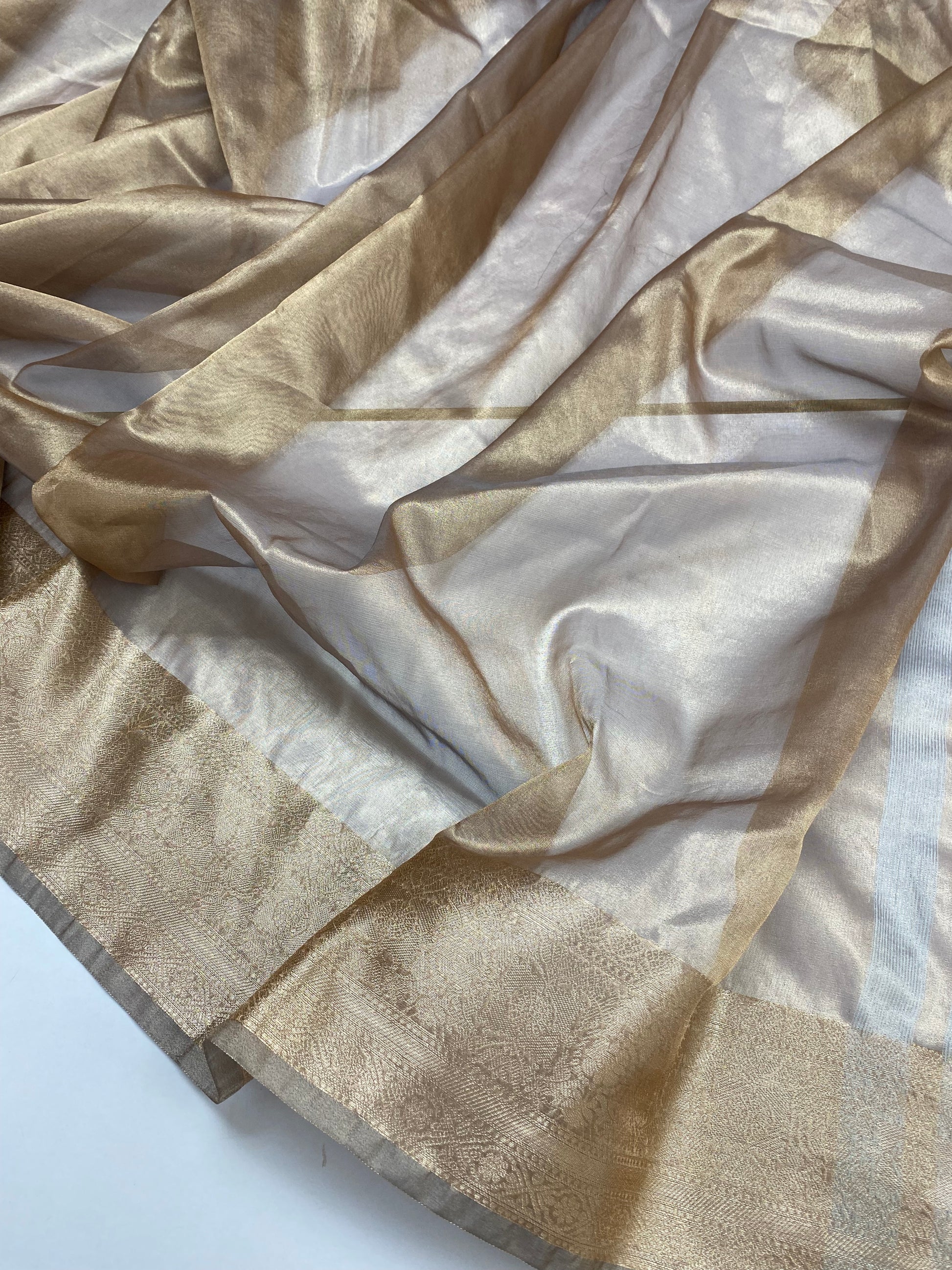 Grey Tissue Silk Banarasi Saree