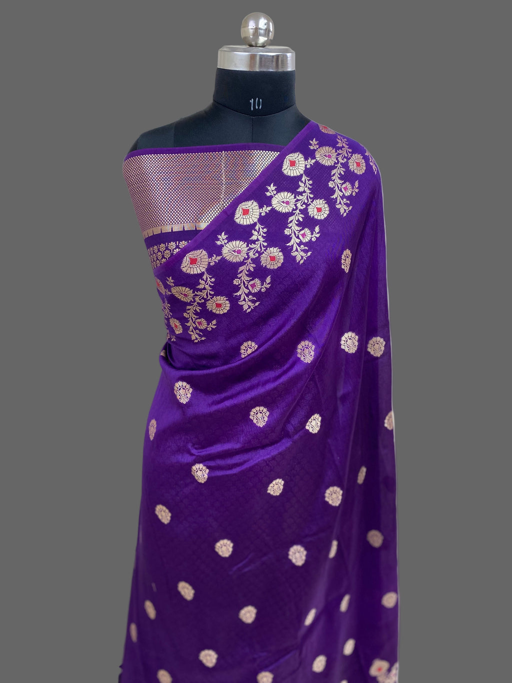 Purple Viscose cotton Banarasi Saree