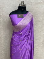 Lavender mashru silk banarasi saree