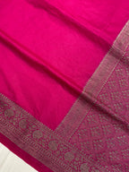 Rani Georgette Saree with Antique Zari Border