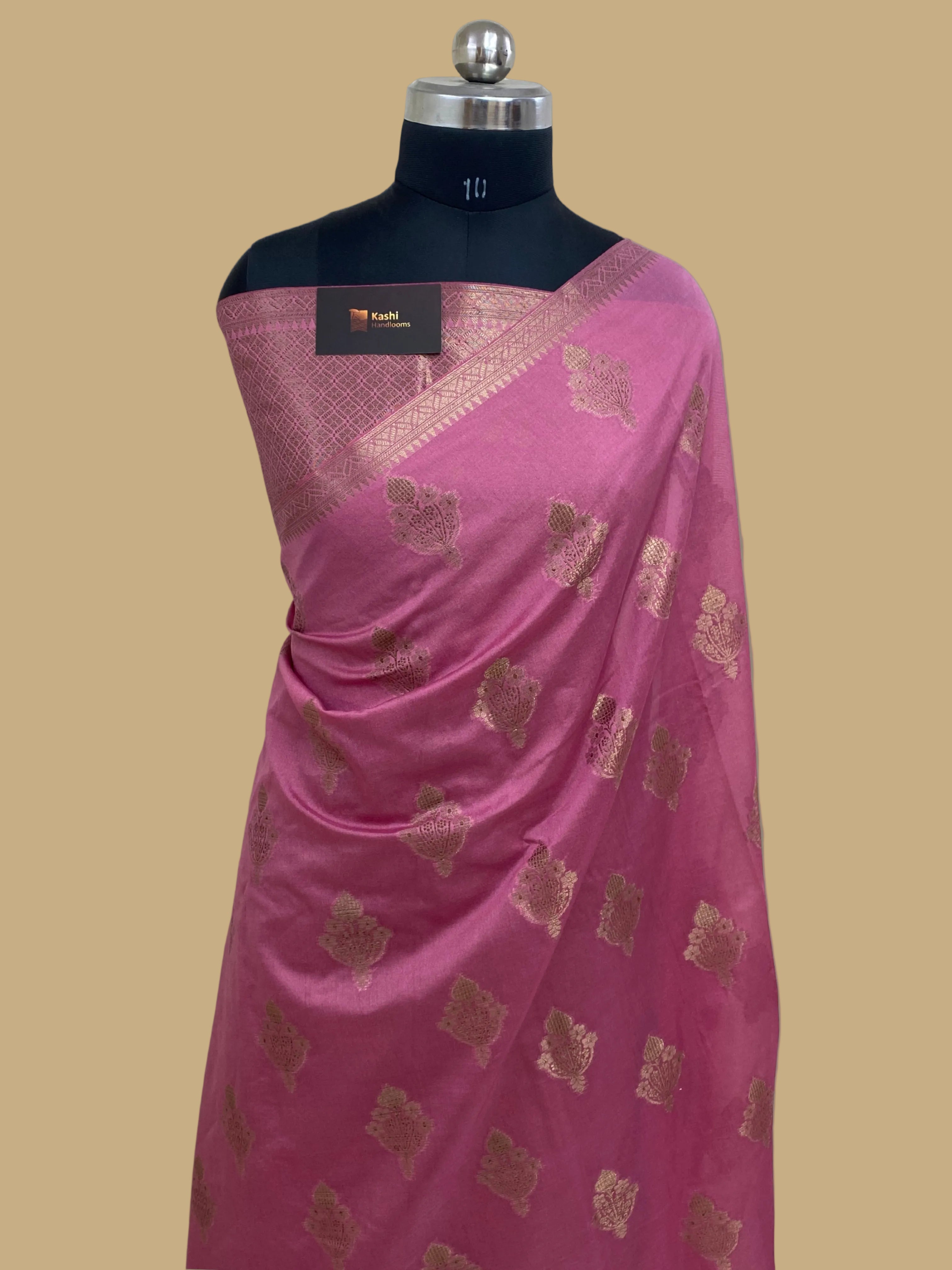 Dark pink Georgette silk banarasi saree