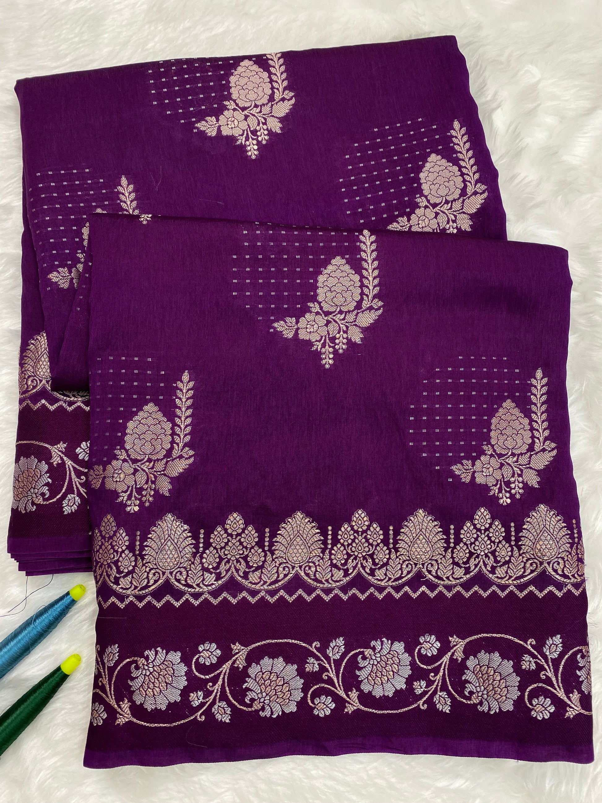 Magenta Viscose Banarasi Saree