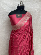 Light peach mashru silk banarasi saree