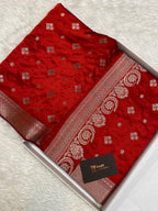 Bridal Red mashru silk banarasi saree