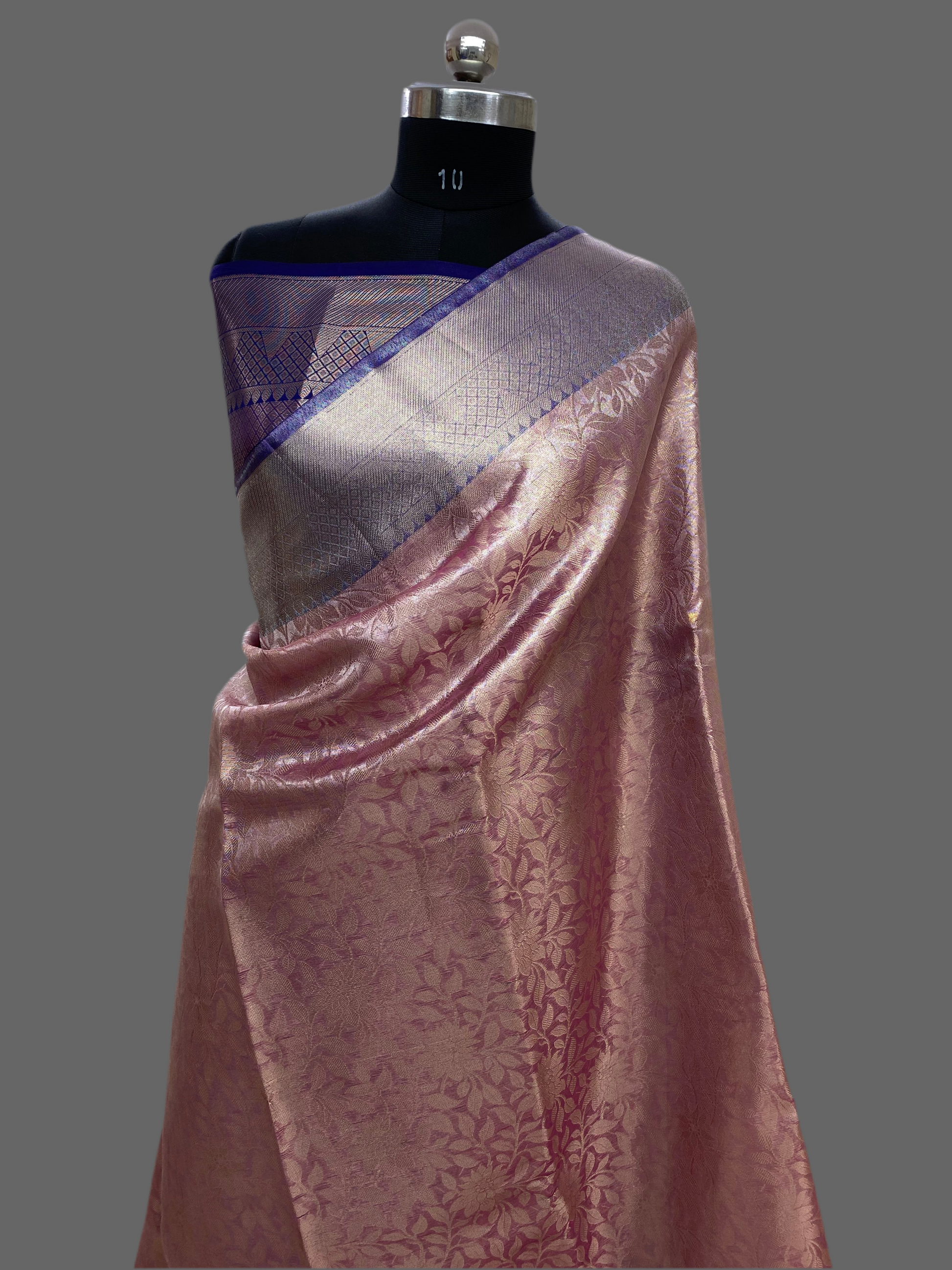 Pink Tissue Silk Banarasi Saree