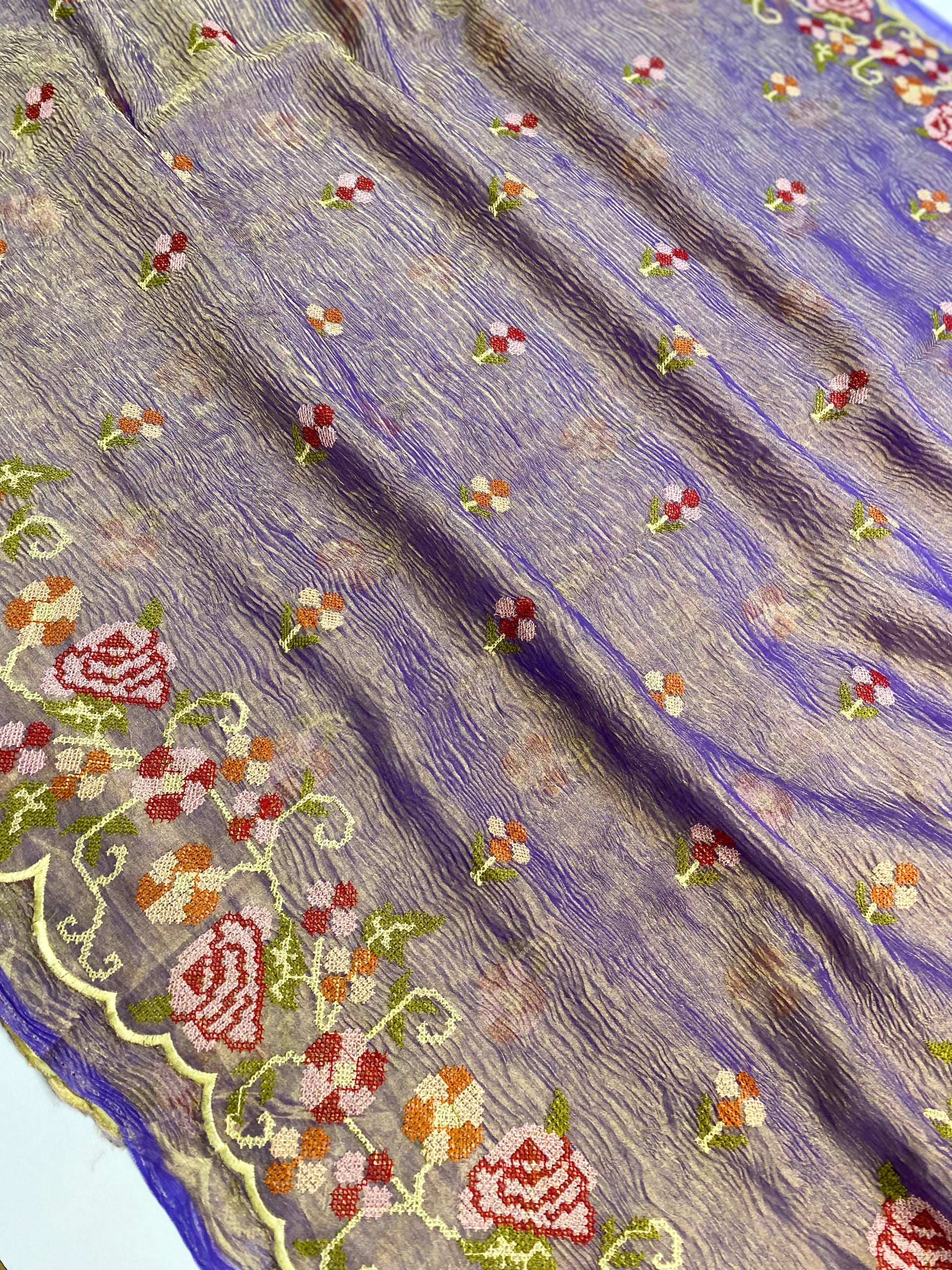 Pure Tissue Silk with hand cutwork Embroidery Banarasi Saree