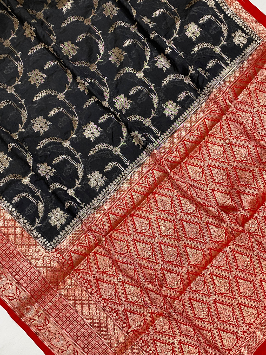 Black Semi Georgette Banarasi Saree