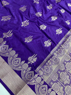Purple Color  monga Silk Banarasi Saree
