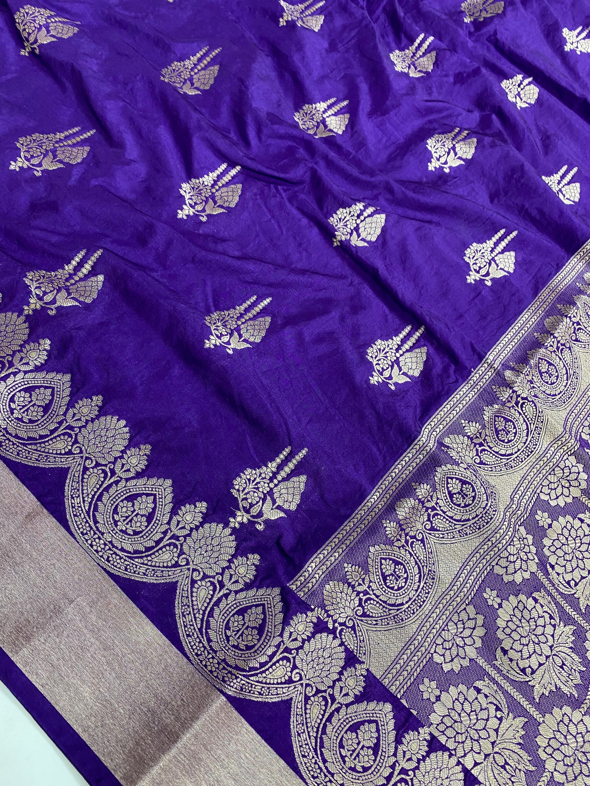 Purple Color  Raw Silk Banarasi Saree