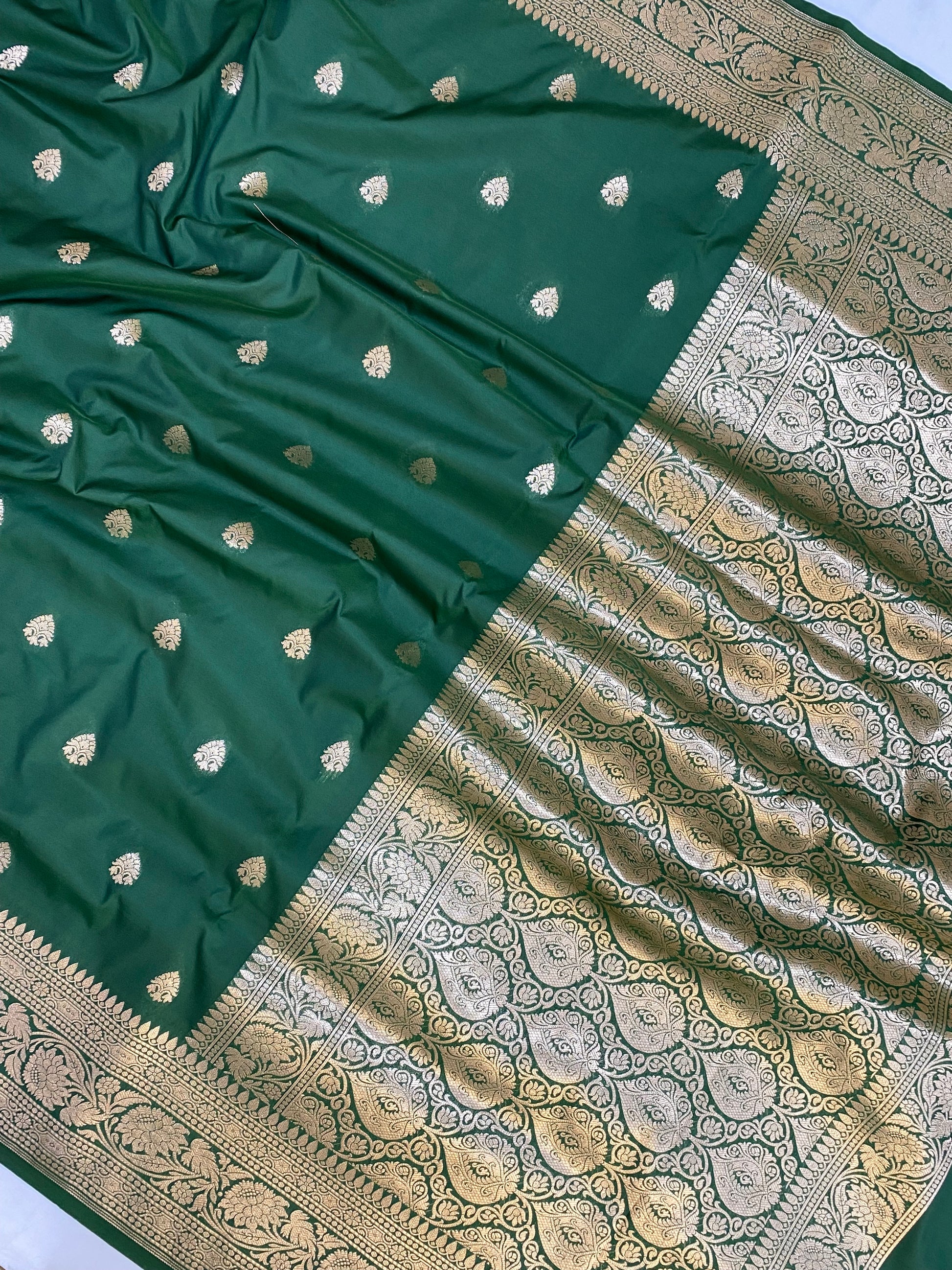 Mashru silk Green tone Banarasi Saree