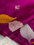 Rani pink colour mashru silk banarasi saree