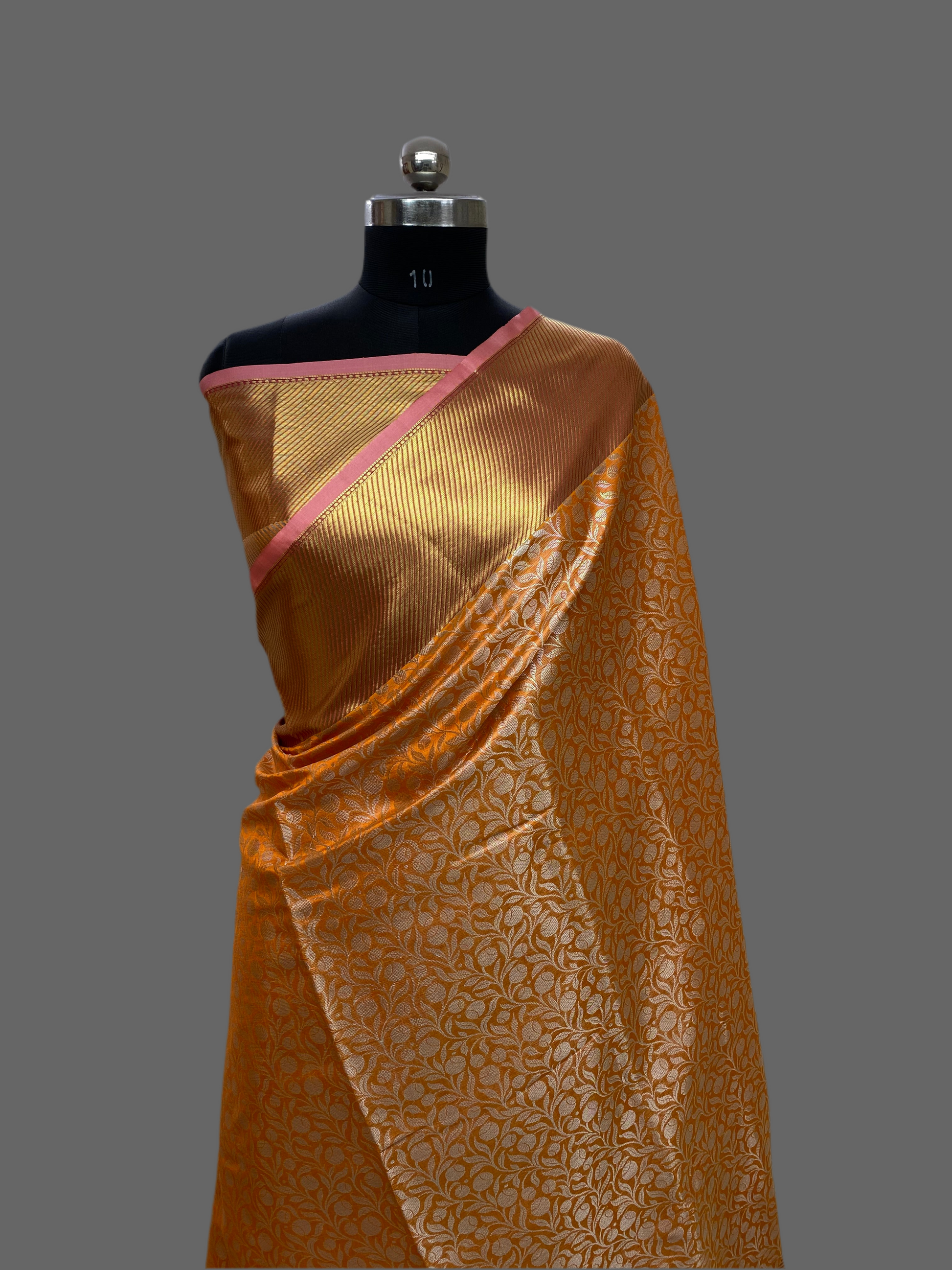 Peach Tissue Silk Banarasi Saree