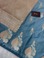 Grey mashru silk banarasi saree
