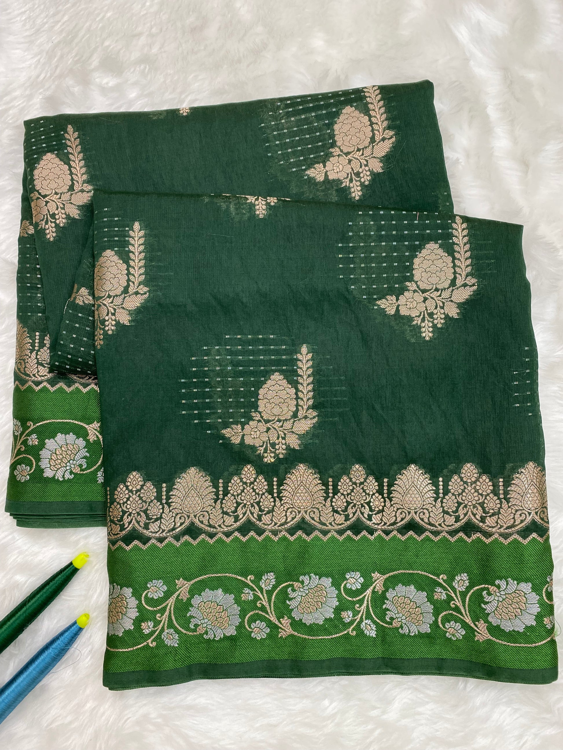 Green Viscose Banarasi Saree