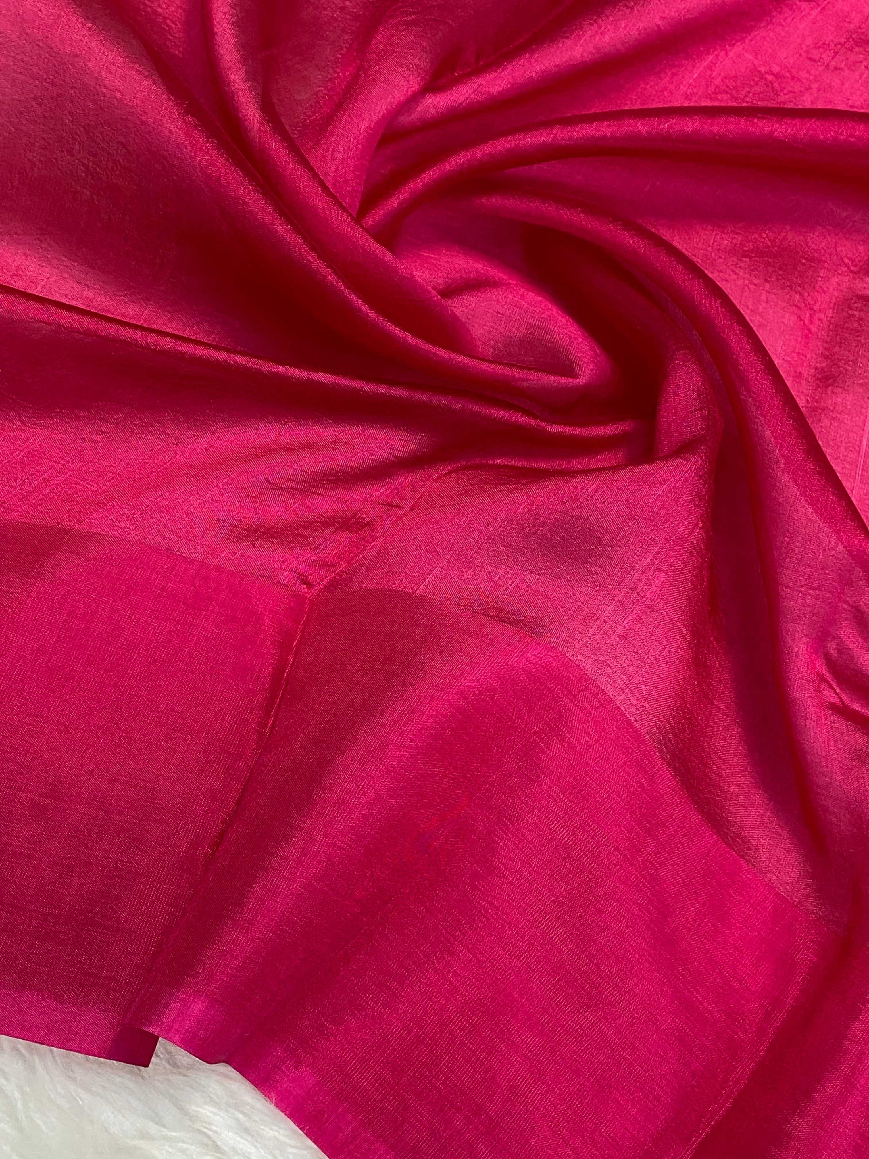 100% pure viscose Rani Color Banarasi Saree