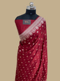 Mahroon mashru katan Silk Banarasi Saree