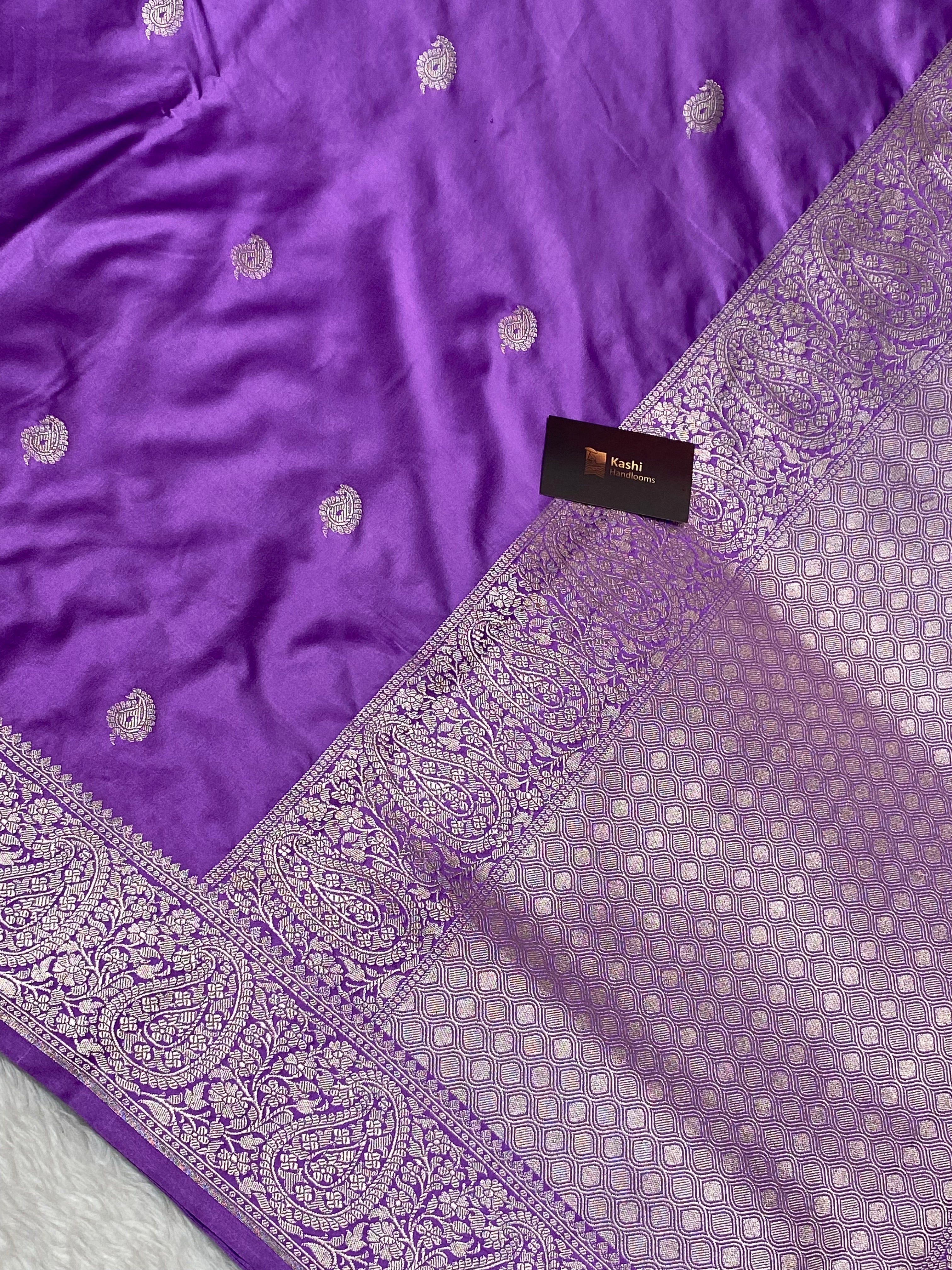 Lavender mashru silk banarasi saree