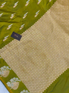 Lime  colour mashru silk banarasi saree