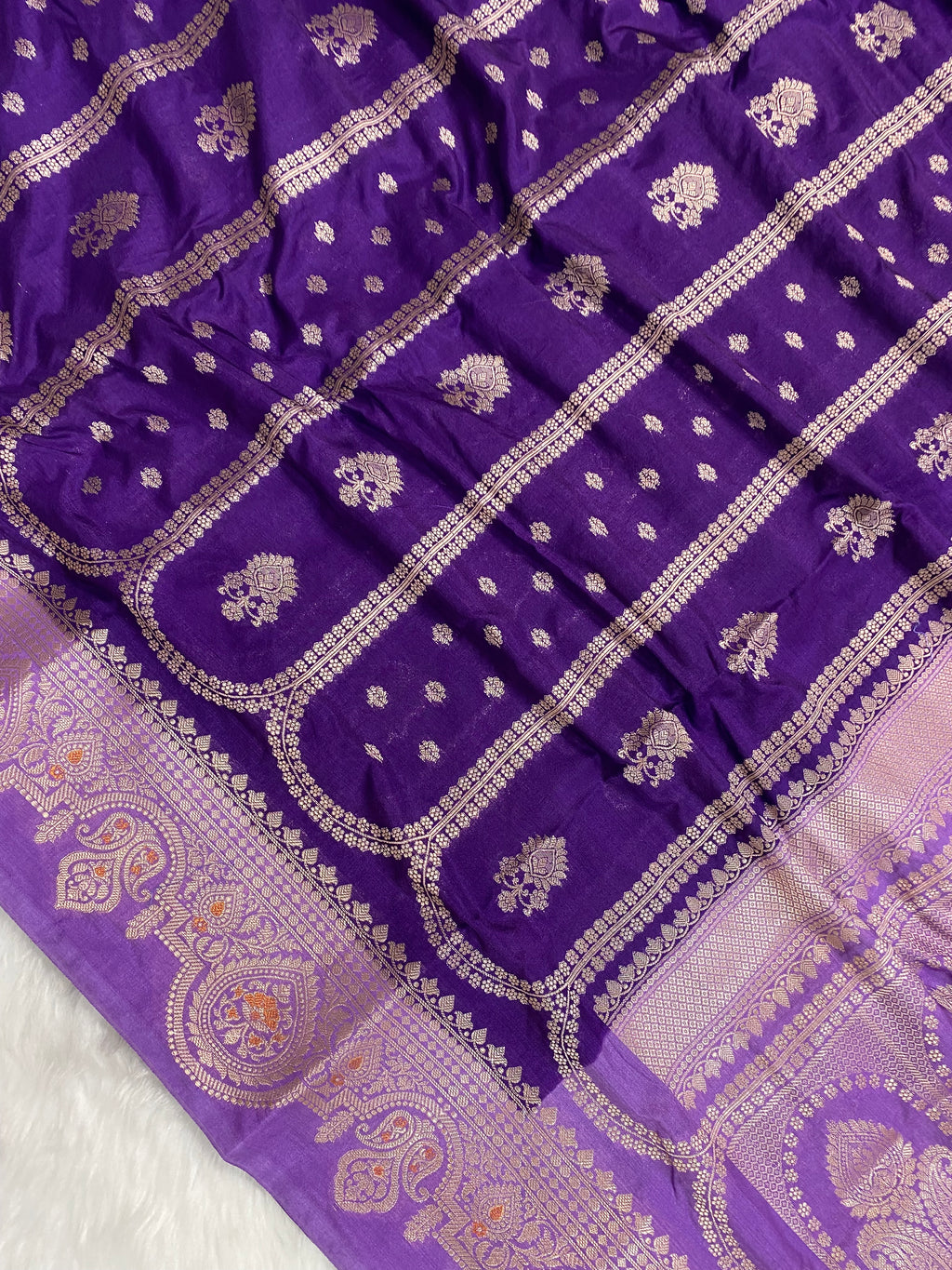 Purple Katan Silk Banarasi Saree